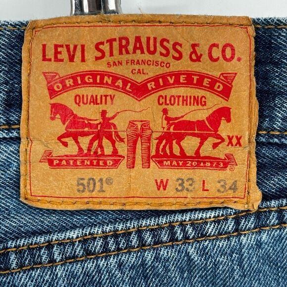 Levi’s 501 Buttonfly Straight Leg Jeans Men’s Size 33X32 - Picture 2 of 9